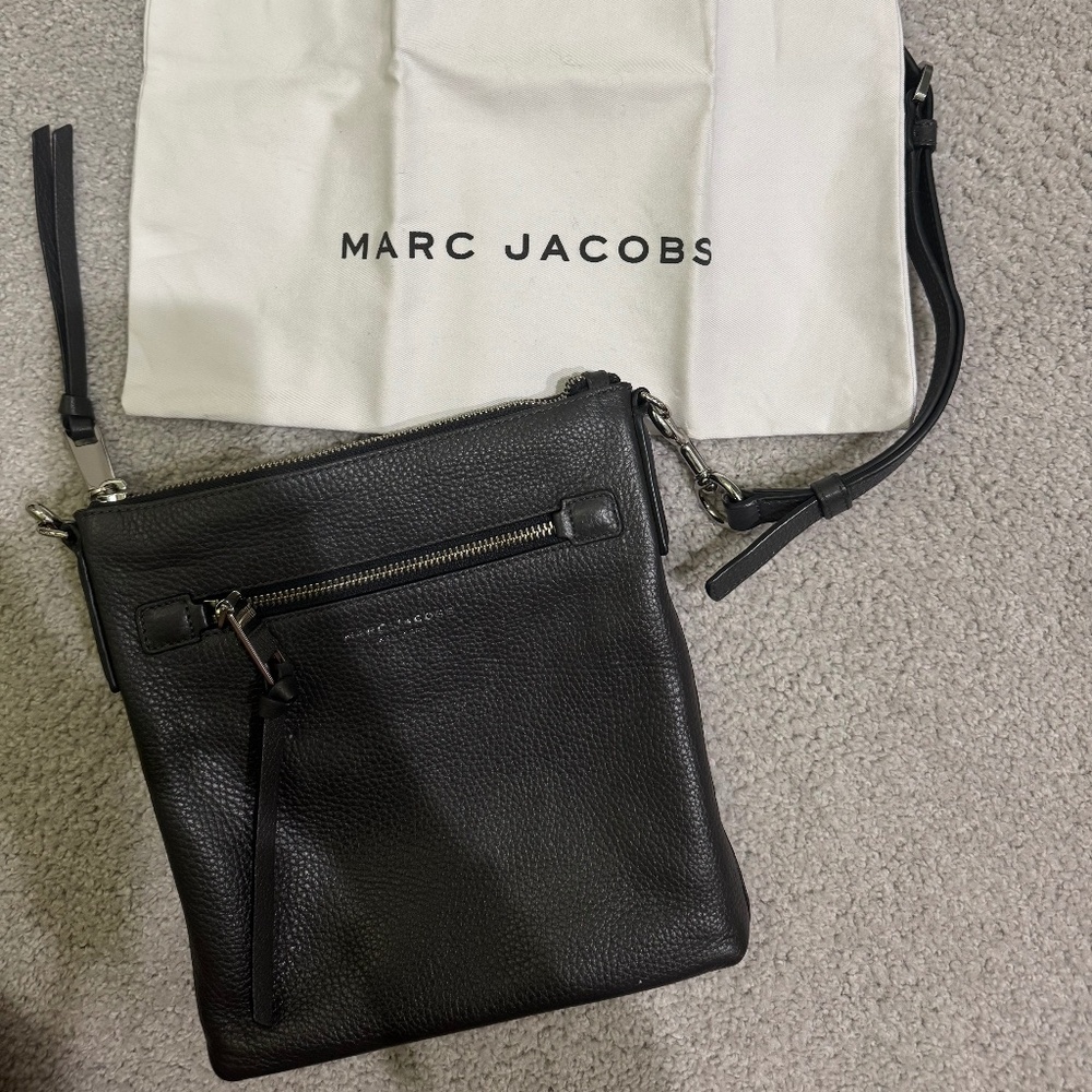 Marc Jacobs Recruit North South Gray Leather Crossbody